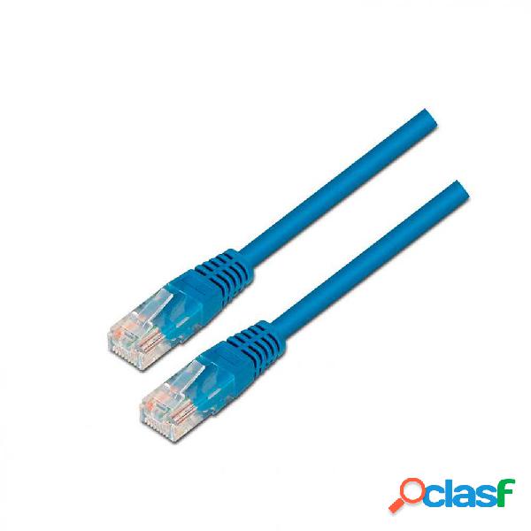 Cable de red rj45 cat.5e utp awg24. azul. 0.5 metros