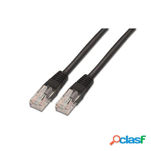 Cable de red rj45 cat.5e utp awg24. negro. 3 metros.