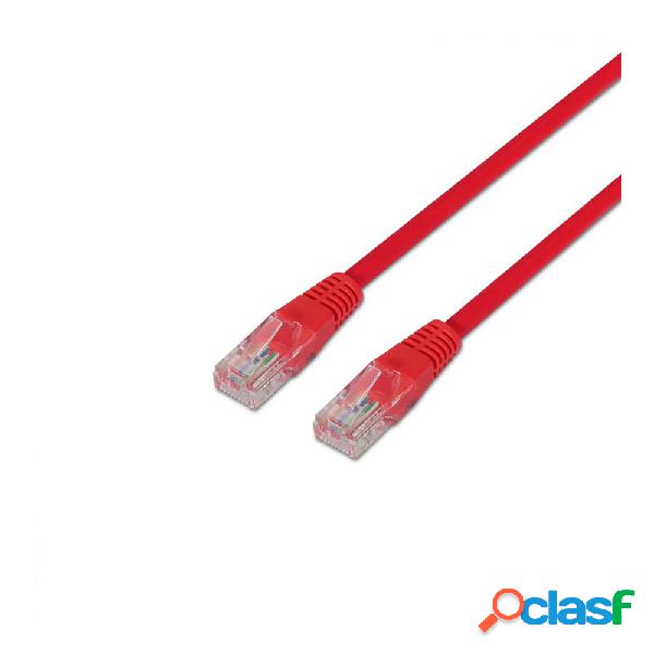 Cable de red rj45 cat.5e utp awg24. rojo. 0.5 metros