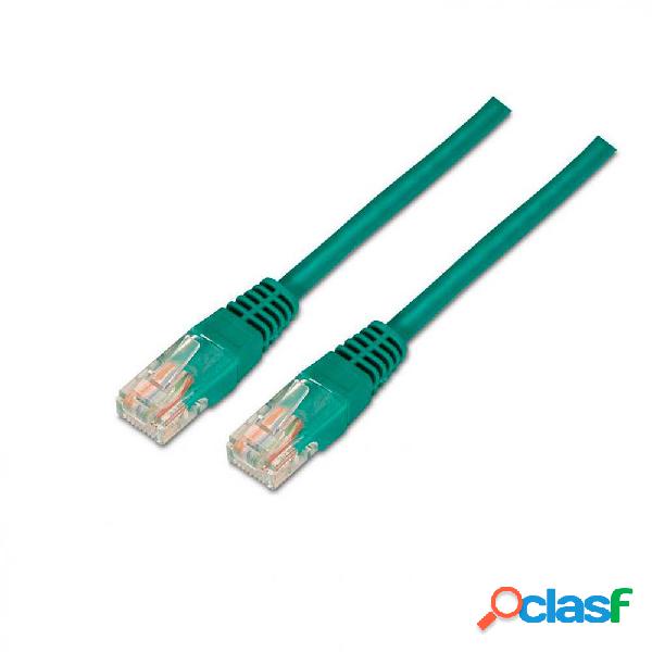 Cable de red rj45 cat.5e utp awg24. verde. 0.5 metros