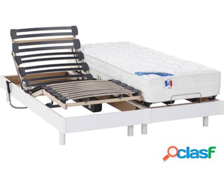 Cama Articulada DREAMEA (Blanco - Madera - 2x90x200 cm)