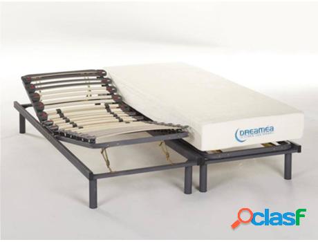 Cama DREAMEA (Gris - Tejido, Metal - 2x80x200 cm)