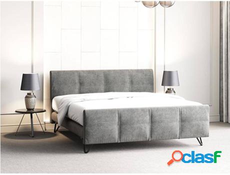 Cama DREAMEA Noctilix (Tejido - Gris - 160x200 cm)