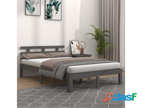 Cama VIDAXL Gris Madera (Compatible con Colchón: 205.5 x