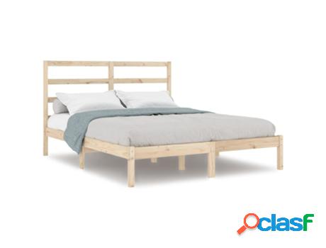 Cama VIDAXL Marrón Madera (Compatible con Colchón: 195.5 x