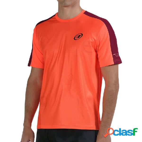 Camiseta bullpadel mitad coral fluor m
