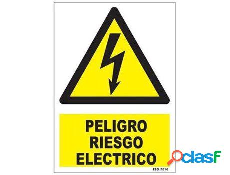 Cartel adhesivo 7,5x5,,5 cm peligro riesgo electrico