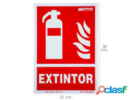 Cartel / señal fluorescente extintor 30x21 cm.