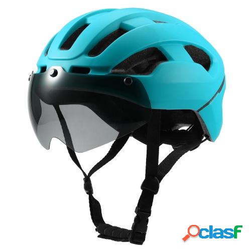 Casco de ciclismo transpirable con luz trasera Gafas