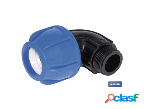 Codo 90° rosca macho pp pn16 20 x 1/2 caja 25 unid.