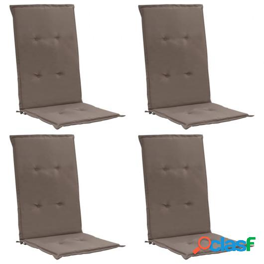 Cojines para sillas de jardín 4 unidades gris topo 120x50x3