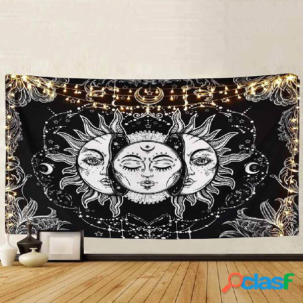 Colgante de pared Luna y sol Mandala Tapiz Colcha Bohemia