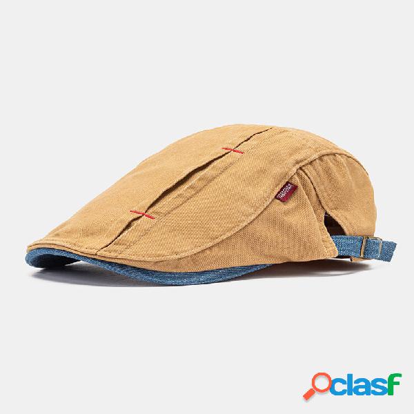 Collrown Hombres Algodón Contraste Color Costura Casual