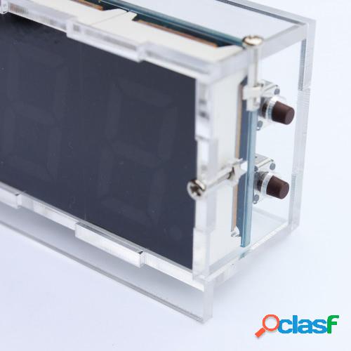 Compacto de 4 dígitos DIY Digital LED Kit de reloj Control
