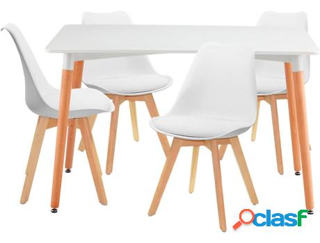 Conjunto Comedor Jardín THINIA HOME Ronnie Blanco (MDF,