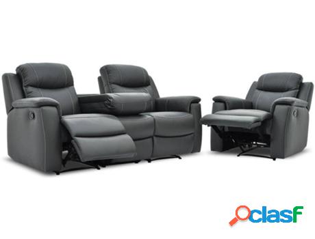 Conjunto Sofá y Sillón VENTA-UNICA C (Piel - Gris -