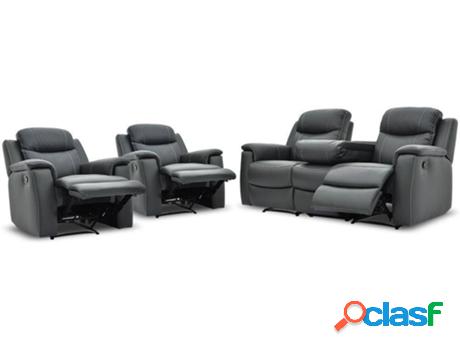 Conjunto Sofá y Sillón VENTA-UNICA Evasion (Piel - Gris -