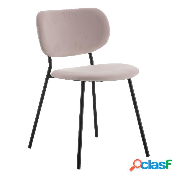 Conjunto de 2 sillas rosa de terciopelo 46x49x75cm