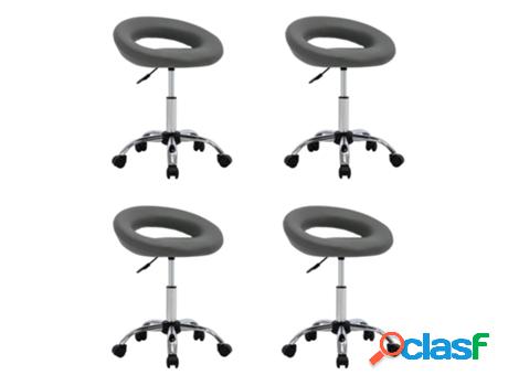 Conjunto de 4 Sillas de Comedor VIDAXL Giratorias (Gris -
