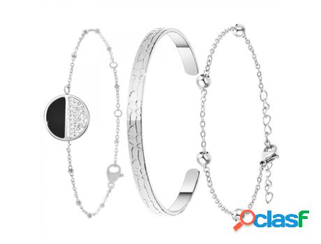 Conjunto de Pulseras SC_CRYSTAL Cristales (Acero - 17cm)