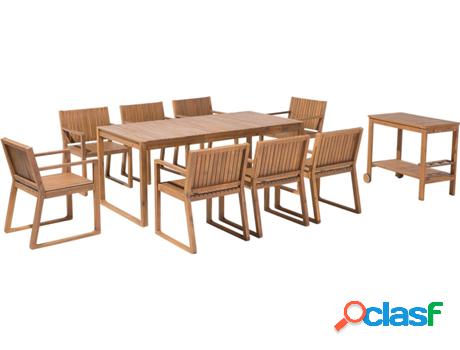 Conjunto de jardín Sassari (Marrón - Madera de Acacia