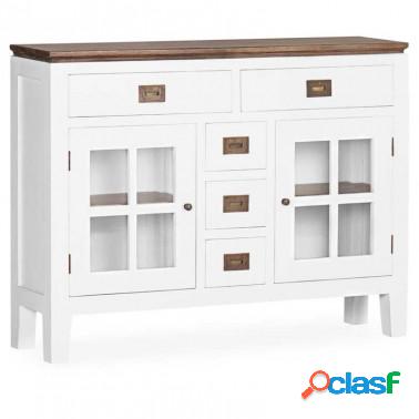 Consola blanca con cajones y vitrina Serie Everest