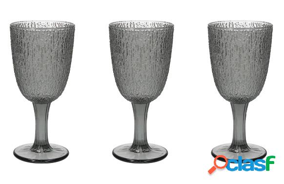Copa Vidrio Color Davor Set 3U Gris