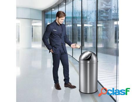 Cubo de basura EKO con tapa de empuje push 40 L plaeado mate