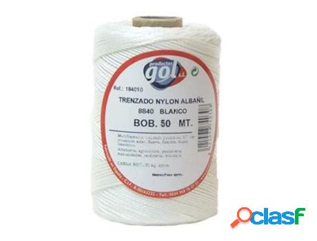 Cuerda linea blanca fina 8840 trezada nylon rollo 50m