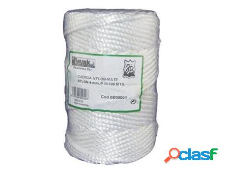 Cuerda nylon mate 12mm. blanca rollo 100mt.