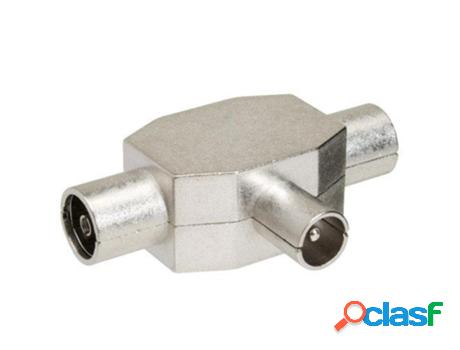 Distribuidor tv blindado metal 1 macho + 2 hembra