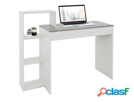 Escritorio Con Estante 110X72X40 cm Blanco/Madera Con