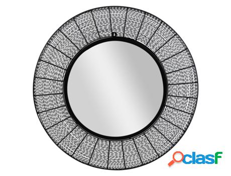 Espejo de Pared 84 cm Vidrio Negro Y Madera Con Marco Merall
