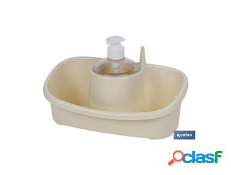 Estropajero con dosificador beige 26x13x16.5cm venta