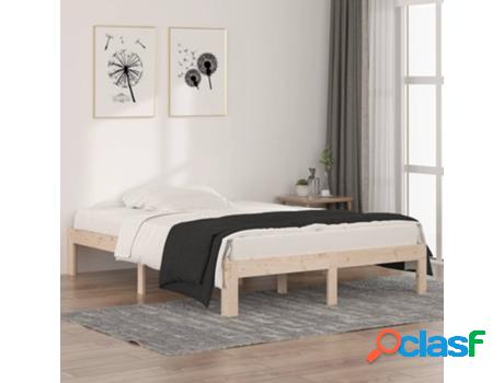 Estructura de Cama VIDAXL madera maciza doble 135x190 cm