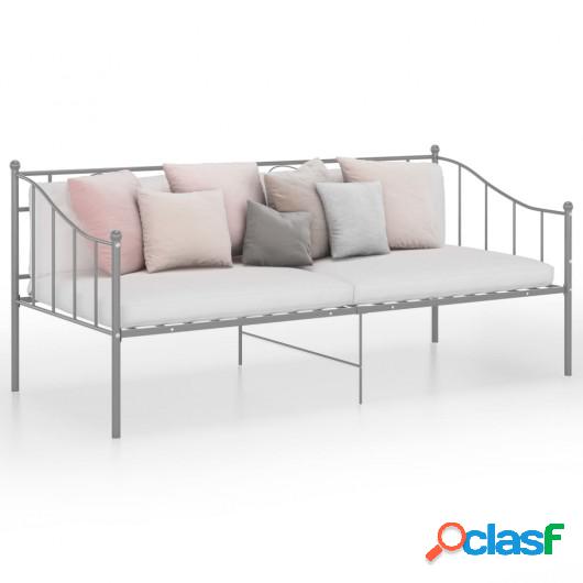 Estructura de sofá cama de metal gris 90x200 cm