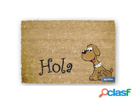 Felpudo interior coco floqueado 40x60x1.60cm (perro hola)