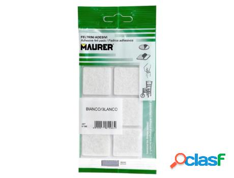 Fieltro adhesivo 30x30 mm. (blister 6 piezas) blanco
