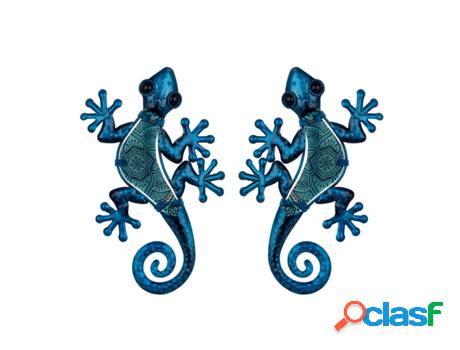 Figura de Animal Azul de Metal y Cristal 1*11*21cm Set de 2