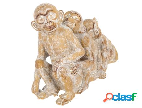 Figura de Mono Blanco de Resina 19*9*24cm
