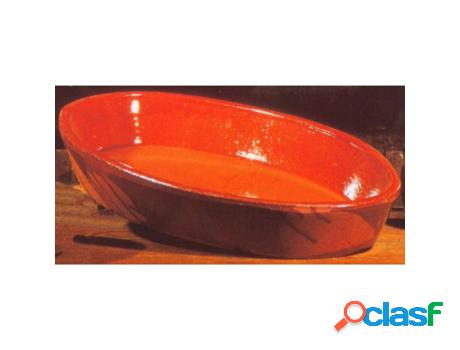 Fuente oval barro asas 37x23 cm