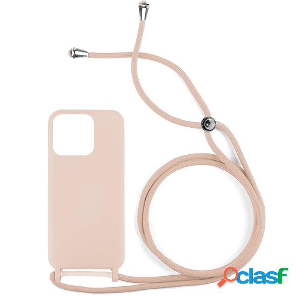 Funda skyhe por Apple iPhone 14 Pro Gel con Cordón Rosa