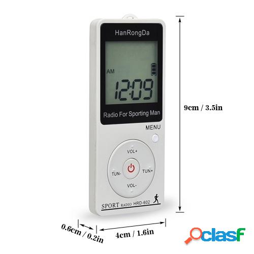 HRD-602 Receptor de radio portátil Radio FM / AM Pantalla