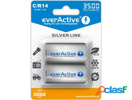 Juego de 2 Pilas EVERACTIVE Recargables R14/C 3500 mAh