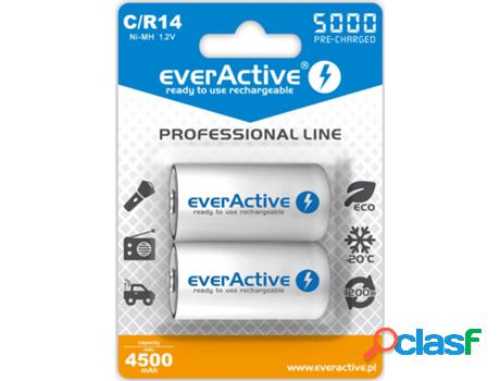 Juego de 2 Pilas Recargables EVERACTIVE R14/C 5000 mAh