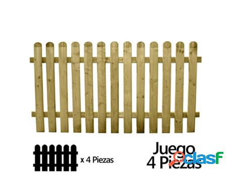 Juego vallas jardin madera 180x 100 cm. (4 piezas)