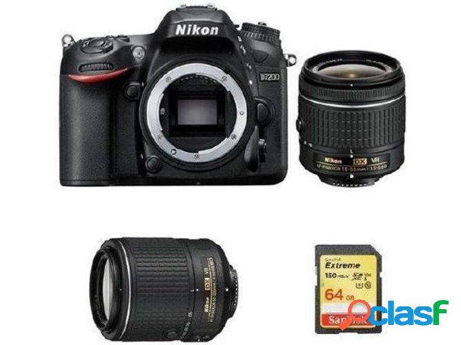 Kit Cámara Réflex NIKON D7200 + AF-P DX 18-55mm F3.5-5.6G