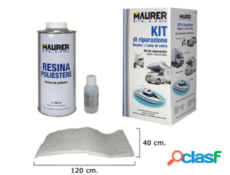 Kit reparación resina poliester 750 ml con endurecedor y