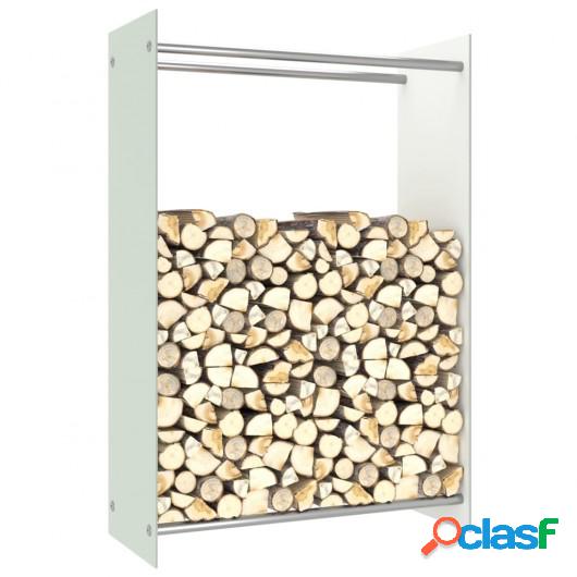 Leñero de vidrio blanco 80x35x120 cm