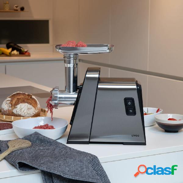 Livoo Picadora de carne aluminio gris 500 W